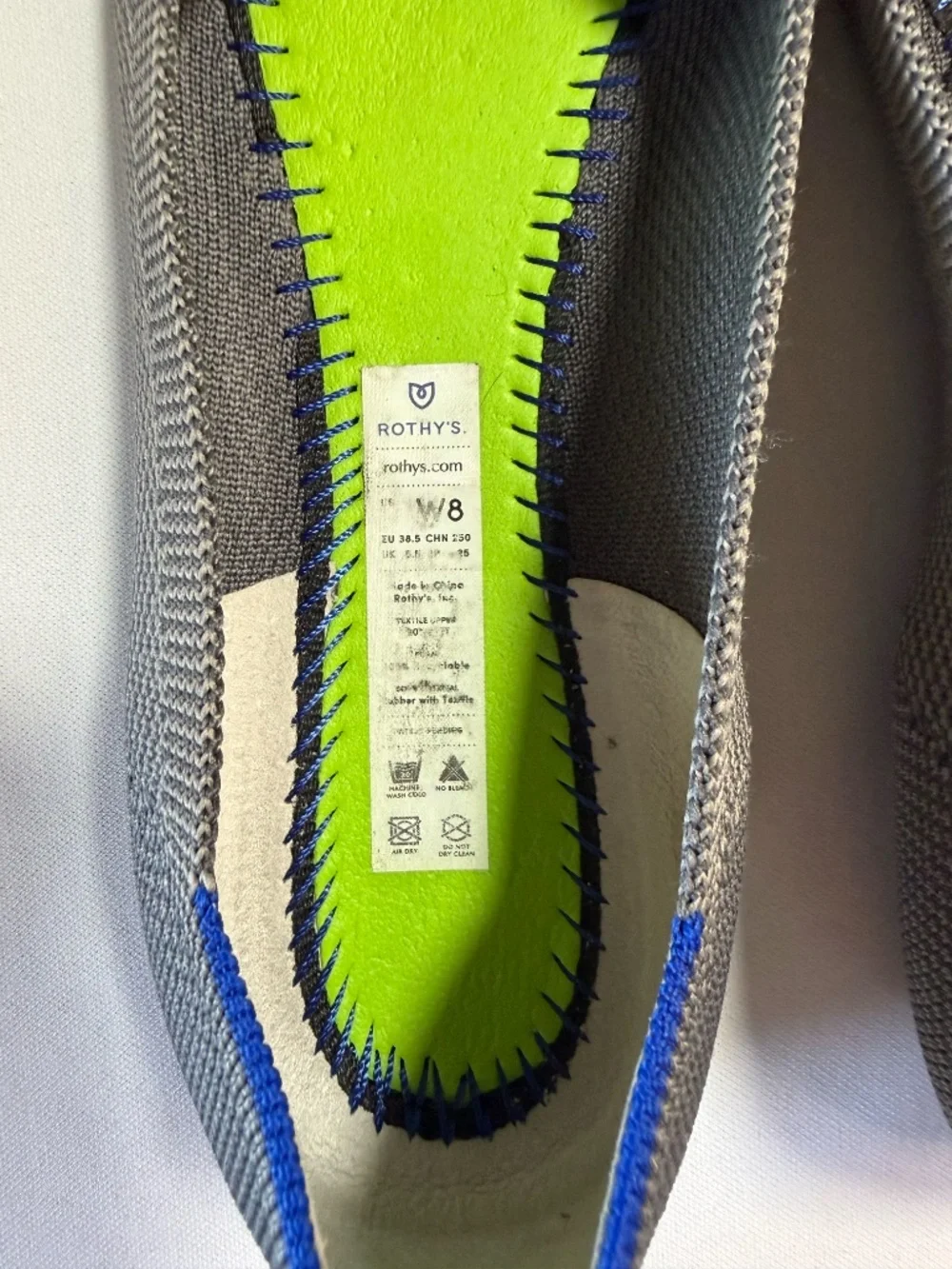 Rothy's Daily Round Toe Flat With Removable Insoles in Gray